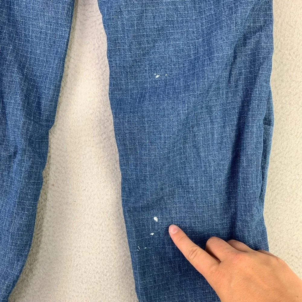 GAP Parachute Pant Cargo Pants Kids L Blue Denim Elastic Waist Snap Hem Utility